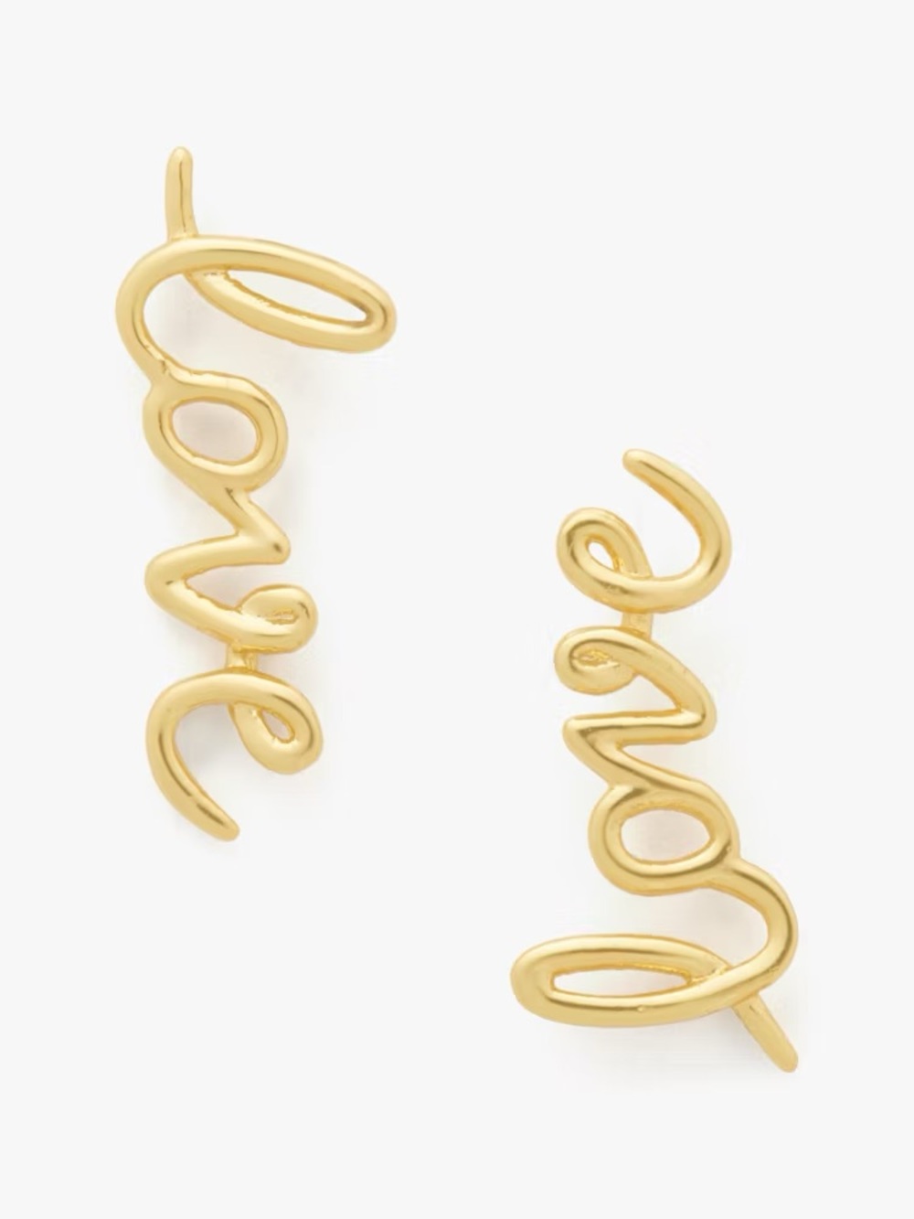 NWT! ♠️ Kate spade “love” script earrings in gold tone